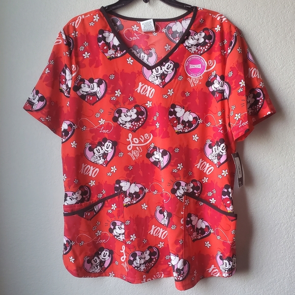 Disney Tops - New Disney Mickey and Minnie scrub top